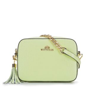 Dámska kožená crossbody kabelka Wittchen so strapcom a retiazkou 29-4E-003-01