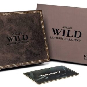 Elegantná hnedá kožená peňaženka Wild