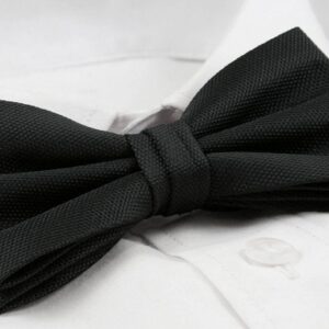 Jednofarebný čierny pánsky motýlik