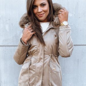 Dámska módna béžová zimná parka Goddess
