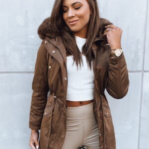 Dámska módna kávová zimná parka Goddess