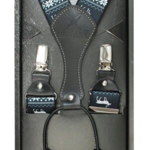 Modré pánske traky s vianočným motívom