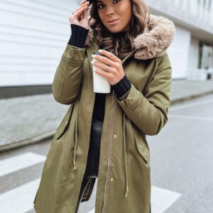 Moderná dámska zelená parka Nader