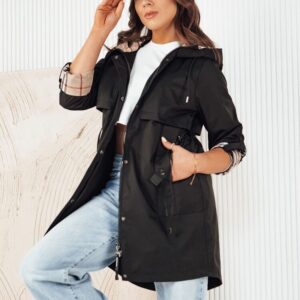 Trendy dámska čierna parka Verdu