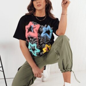 Trendy dámske čierne tričko Strello