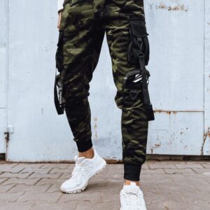 Trendy jogger kapsáčové nohavice pre pánov maskáčové-zelené
