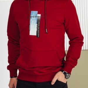 Mikina s kapucňou a s nápisom bordová