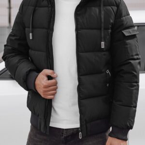 Pánska trendy prešívaná bunda čierna