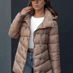 Trendová kamelová prešívaná dámska bunda Bloom
