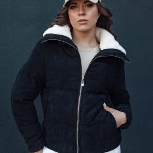 Dámska módna čierna zimná bunda Trendyglam