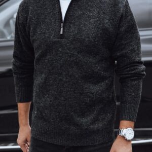 Originálny pánsky sveter - čierny