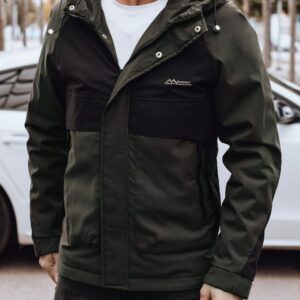Trendy bunda s kapucňou pre pánov zelená