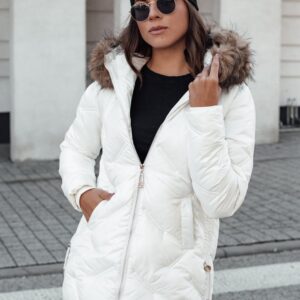 Krásna dámska biela zimná bunda Classiq