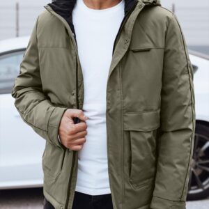 Trendy bunda s kapucňou pre pánov zelená