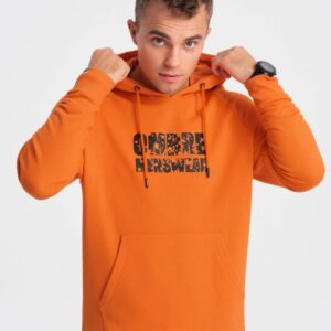 Originálna pánska mikina s kapucňou oranžová