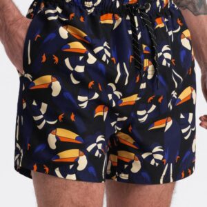 Plavky s veselým motívom- muži-čierno-modré