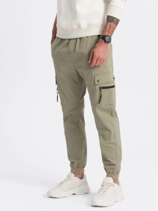 Trendy jogger kapsáčové nohavice pre pánov khaki