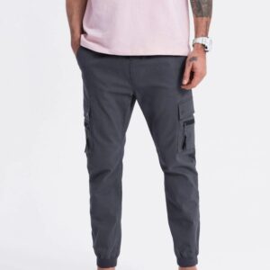 Trendy jogger kapsáčové nohavice pre pánov grafitové