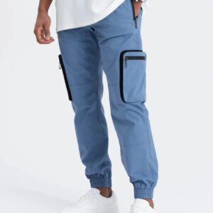 Trendy jogger kapsáčové nohavice pre pánov modré