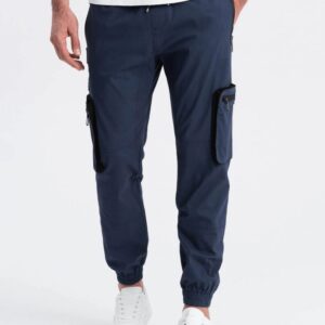 Trendy jogger kapsáčové nohavice pre pánov tmavo modré