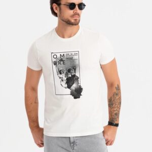 Trendy tričko s krátkym rukávom a s potlačou biele