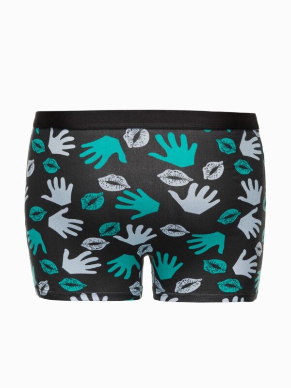 Pánske tyrkysové boxerky s trendy vzorom U523