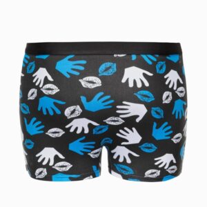 Pánske čierne boxerky s trendy vzorom U523