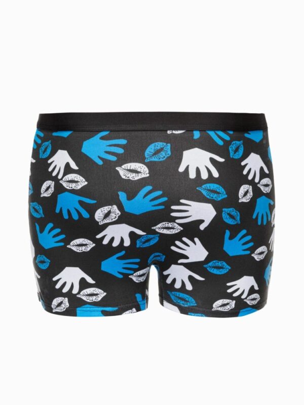 Pánske čierne boxerky s trendy vzorom U523