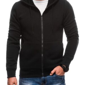 Pánska mikina s kapucňou na zips- čierna