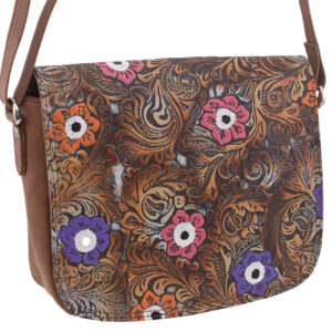 Dámska kožená crossbody kabelka béžová 450112