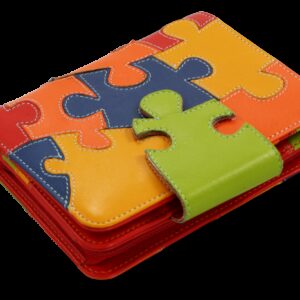 Dámska kožená peňaženka s motívom puzzle 511-1161-PUZ