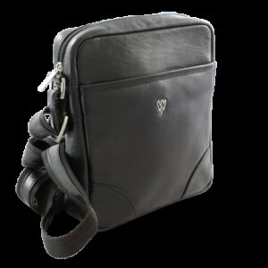 Malý čierny kožený crossbag 215-1711-60