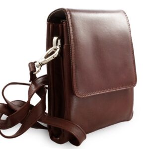 Malý hnedý kožený pánsky crossbag 215-2189-40