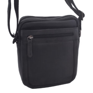 Pánske kožené crossbody čierna nappa V 250587