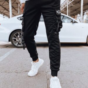 Trendy jogger kapsáčové nohavice pre pánov čierne