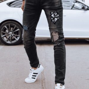 Trendy jeansy s lebkami čierne