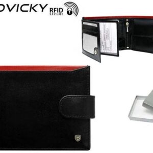 Čierna kožená peňaženka Rovicky