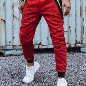 Atraktívne pánske teplákové nohavice červené