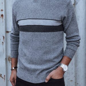 Originálny pánsky sveter - sivý