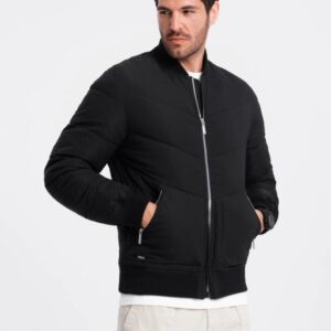 Trendy bomber bunda pre pánov - čierna