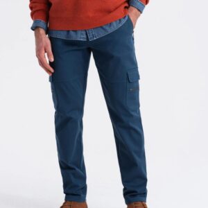 Trendy jogger kapsáčové nohavice pre pánov tmavomodré