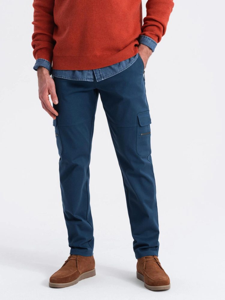 Trendy jogger kapsáčové nohavice pre pánov tmavomodré