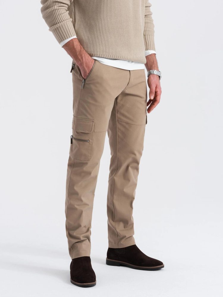 Trendy jogger kapsáčové nohavice pre pánov hnedé