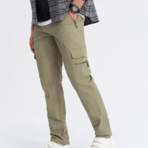 Trendy jogger kapsáčové nohavice pre pánov olivové