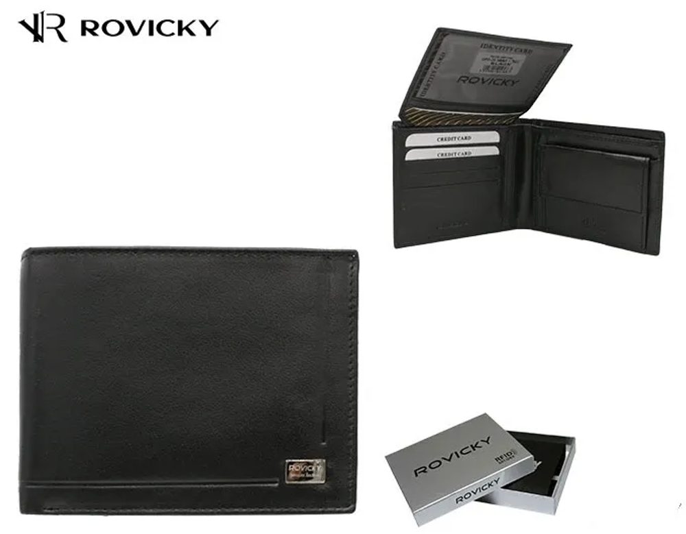 Elegantná čierna pánska peňaženka Rovicky