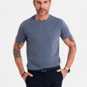 Klasické pánske tričko s krátkym rukávom denim