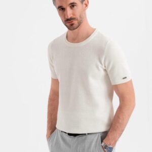 Trendy pánske tričko s krátkym rukávom- biele