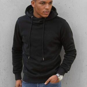 Pánska čierna originálna mikina s kapucňou