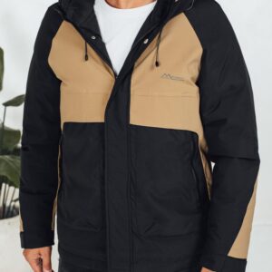 Trendy bunda s kapucňou pre pánov hnedo-čierna