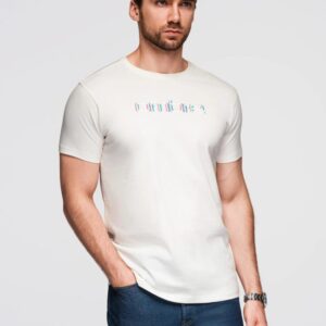 Trendy pánske tričko s krátkym rukávom- biele